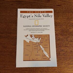 NATIONAL GEOGRAPHIC MAP of Egypt's Nile Valley January 1995